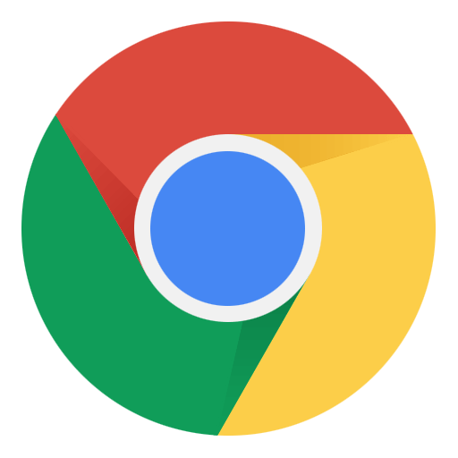Cercle vert, rouge, jaune et bleu pour montrer l'icône de l'application Chrome 
