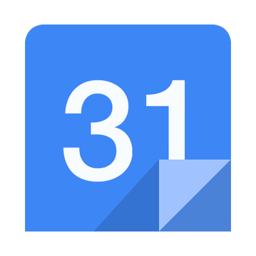 Carré bleu avec numéro 31 au centre pour montrer l'application de calendrier sur une tablette Android 
