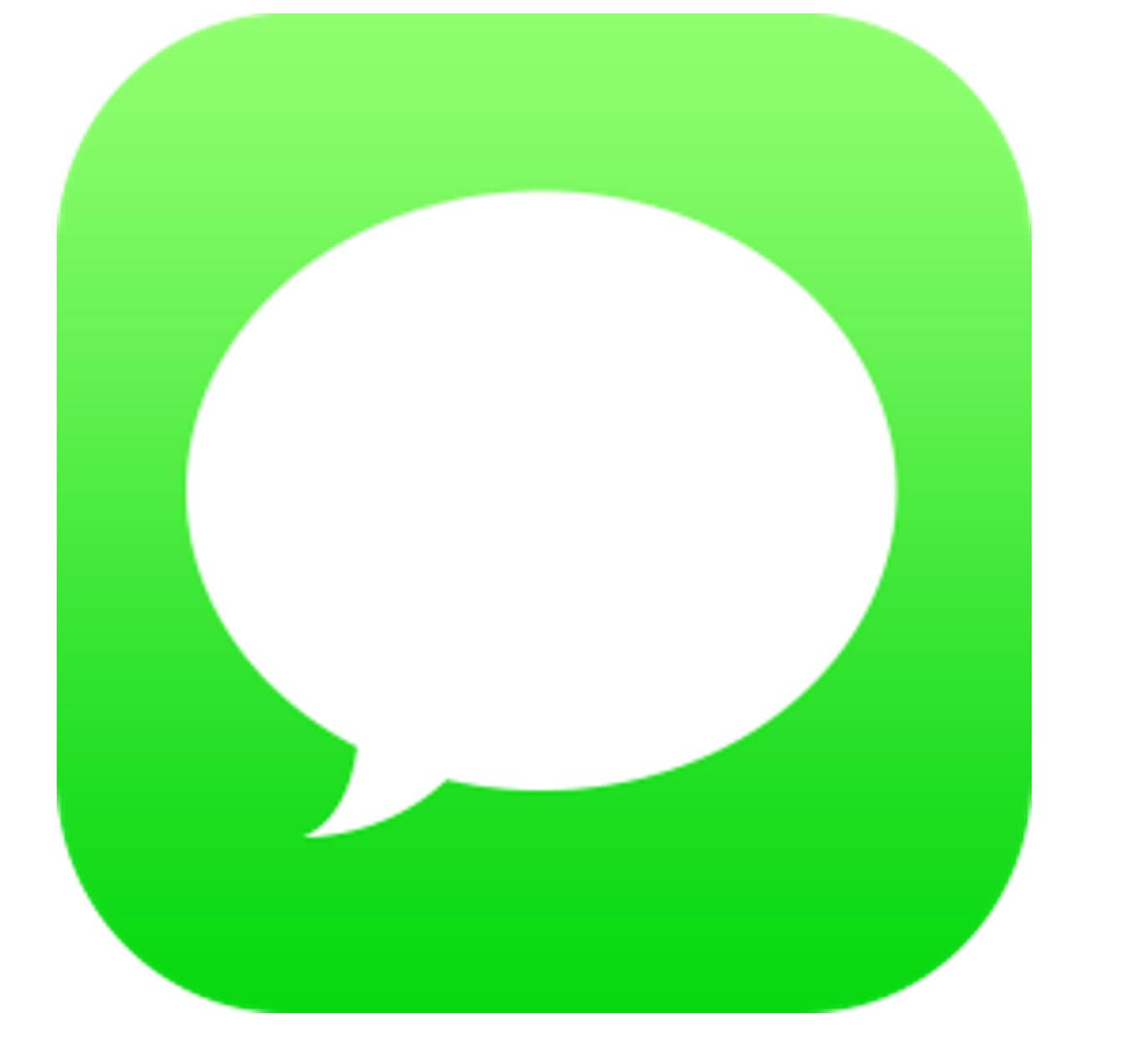 Icône de messages avec arrière-plan vert pour montrer à quoi ressemble l'application messages sur iPad.
