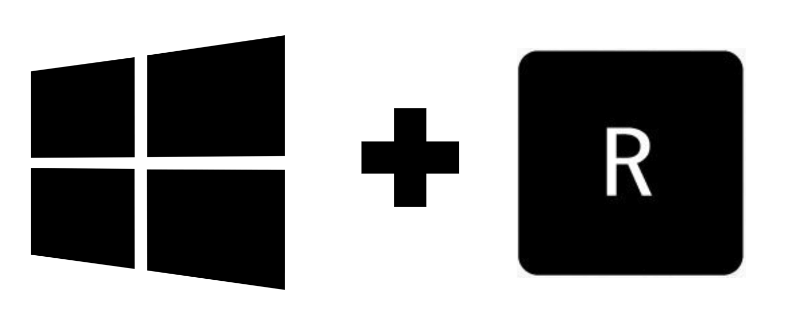 Icône de la touche Windows et icône de la touche R pour afficher le raccourci permettant d'acclader à oty.com 
