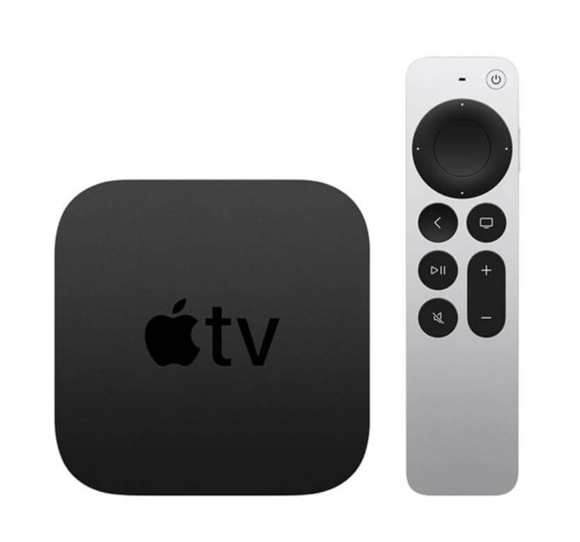 Apple TV box and remote