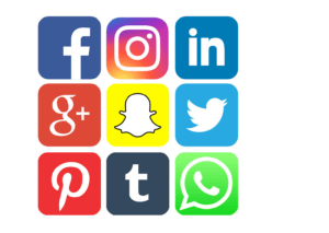 Facebook, Instagram, LinkedIn, Snapchat, Twiterr, Pinterest, Tumblr et Wha. icônes des applications