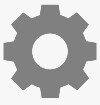 White square with grey mechanical gear in the center