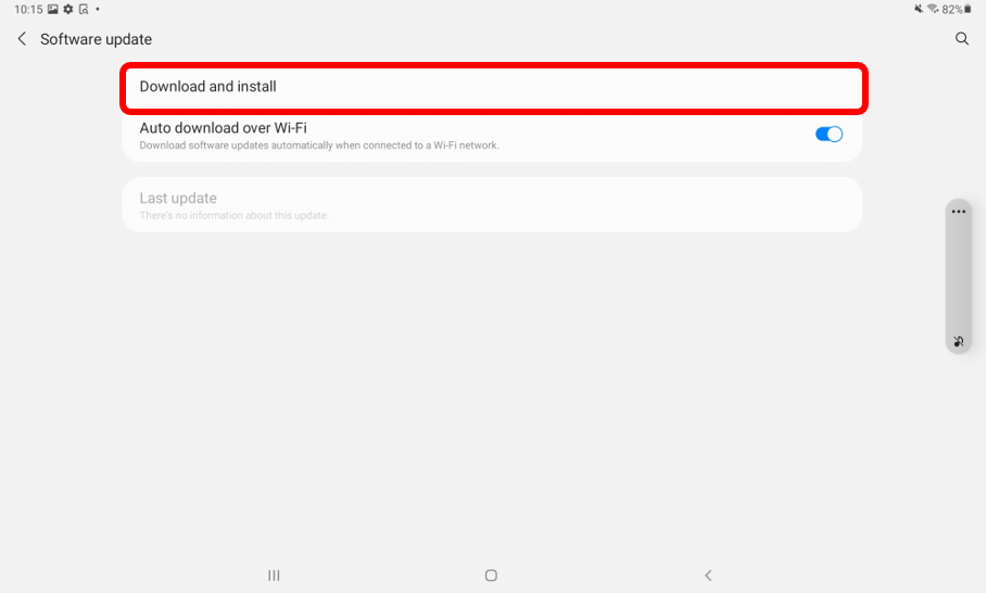 Software update screen with download and install circled in red to show how to start software update