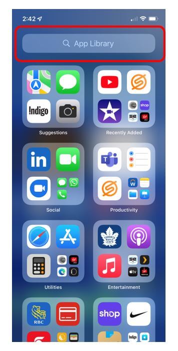 App Library on iPhone