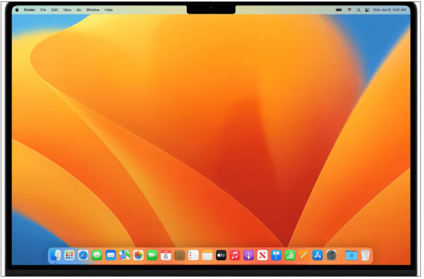 Mac home screen to show that set up is complete.
