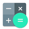 Grey calculator with green = button to show Calculator app on an Android tablet