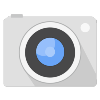 Grey camera with blue lens to show camera app on an Android tablet
